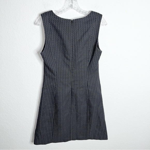 Theory Dress Women Size 8 Easy V Shift Jacquard Sleeveless Career Blue Black B24 - Picture 4 of 9